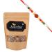 Jaiccha Ghasitaram Rakhi Gifts for Brothers Rakhi Dryfruits - Honey Coated Roasted Almonds 200 GMS in Brown Paper Pouch with Rudraksh Rakhi