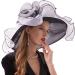 Women's Kentucky Derby Hat - Organza Two-Way Wear with Flower Accent - Black/White (Medium) - Buy Online on GoSupps.com
