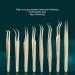Shenruifa 8-Part Eyelash Extension Tweezers Set | Stainless Steel Curved & Straight Tweezers | Beauty Tools | Mother-of-Pearl Gold Finish - Buy Online on GoSupps.com