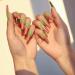 Bohen Long Coffin False Nails - Glossy Green Ballerina Press-On Nails for Women & Girls | 24 Pcs Party Set - Buy Online on GoSupps.com