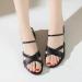 Buy XTZYGLFD Summer Sandals for Women - Fashionable Cotton Linen Zipper Slippers | Beach Stiletto Sandals in Black | UK Size 6 - Buy Online on GoSupps.com