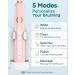 Sonic Electric Toothbrush for Adults and Kids - 8 Brush Heads, 5 Modes, 120-Day Use, Fast Charge - Pink, 1 Count - Buy Online on GoSupps.com