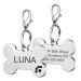 Nibana 2 Pack Personalized Pet ID Tags Dog Name Tags Engraved on Both Sides 4 Lines of Custom Text Paw Print Bone Pet Tag for Dogs Cats (Black)