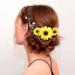 GORAIS Sunflower Bride Wedding Hair Vine - Silver Pearl Bridal Headpiece for Bride & Bridesmaids - Buy Online on GoSupps.com