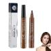 UZYXC 2025 Microblading Eyebrow Pen 4 Teeth Waterproof Brow Pen for Natural 3D Hair Drawing Long Lasting in Light Brown Waterproof Eyebrow Pen for Smooth Hair Strokes