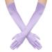 NQEUEPN Women Long Gloves Long Elbow Satin Gloves 21" Stretchy 1920s Opera Gloves Hand Care Moisturizing Gloves for Women Girls Evening Party Dance (Light Purple)