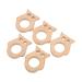 5 Adorable Owl Shaped Wooden Teething Rings Safe Beech Teething Toys Ideal for DIY Jewelry Making
