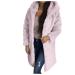 Hanxiulin fleece jacket plush jacket cuddly jacket ladies coat winter jacket long hood fleece jacket breathable bladder fleece jacket winter coat fleecet xs pink