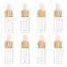 FRCOLOR 8pcs Empty Pipette Bottles 10ml Clear Essential Oil Bottles Glass Sample Vials