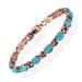 Yinox magnetic therapy arthritis copper bracelet for women effectively relieves arthritis and wrist pain lodged with Turkish turquoise combines fashion and health (3500 gauss) (f)