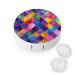 Bagea-Ka Colorful Geometric Pattern Contact Lens Case Box Eye Care Kit Holder Mirror Box with Tweezers Remover Tool Solution Bottle for Outdoor Travel & Home