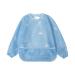 Little Dimsum Long Sleeved Coverall Waterproof Feeding Baby Bibs with Food Protection Large Pocket for Babies Toddlers(bluespaceship)
