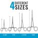 Durable 4-Piece Straight Hemostat Set - High Quality Stainless Steel - Autoclavable - Precision Tips - Serrated Jaws - Three Locking Positions - 3.5 5 6.25 8 - 4 Pcs - Buy Online on GoSupps.com