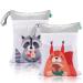 Diaper bag wetbag 2 fabric diapers nast pockets diaper pockets naspocks wet and dry reusable waterproof waterproof with zipper nast pockets for on the way baby toddler travel gray squirrel