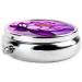 Purple Lotus Round Pill Box - Portable 3 Compartment Organizer for Travel & Purse - Buy Online on GoSupps.com