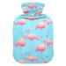 Summer Flamingo Hot Water Bottle with Cover Hot Water Bottles for Pain Relief Hot Water Bottle Water Bag Hot Bag for Sports Injuries 1L