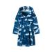 XINNE Boys Girls Soft Bathrobe Cute Pattern Robes Toddler Baby Flannel Hoodie Pajamas Sleepwear Ocean Blue 120/5T