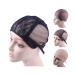 YANTAISIYU Double Lace Wig Cap for Making Wigs with Adjustable Straps on the Back Swiss Lace Hairnet (Black L 56cm) L(56cm) Black