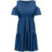 Women's Summer Floral Cold Shoulder T-Shirt Dress with Pocket - Blue Medium - Buy Online on GoSupps.com