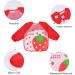 Vicloon Baby Waterproof Sleeved Bibs 4 Pcs Set | Unisex Feeding Apron for Infant Toddler 6M-3Y | Yellow/Red/Pink - Buy Online on GoSupps.com
