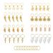50 pieces hair needle ring hair needle clip gold ring shell Leaf star pendant ring set ring metal headband copper hair braid and trailer charm hair clipped headgear accessories (gold) 50-part set
