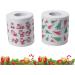 NUOBESTY Chrismas 2 Roll Christmas Toilet Paper Roll Tissue Napkin Santa Tree Pattern for Xmas Holiday Party Supplies Bathroom Decoration Colored Tissue Paper - Buy Online on GoSupps.com