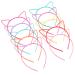 Frcolor Headband Cat Ears 10 Pieces Plastic Cat Ear Headband Hairband for Birthday Party and Daily Makeup Decoration