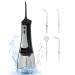 Water Flosser Cordless Portable Water Dental Flosser Cordless Teeth Cleaner 300ML 5 Modes IPX7 Waterproof Water Flosser with 4 Flossing Tips Perfect for Home Travel Black