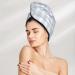 Ultra Plush Microfiber Hair Towel Wrap for Women - Ultra Absorbent Twist Turban for Curly & Thick Hair - Blue Checkboard - Buy Online on GoSupps.com