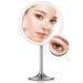 Miusco 9 Lighted Makeup Mirror Pro | 5X + 10X Magnification | Ultra Bright HD Lighting | Rechargeable & Cordless | Adjustable Brightness | Touch Activated | Brush Stainless Steel - Buy Online on GoSupps.com