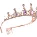Rose Gold Tiara Crown Headband for Girls - Perfect for Parties, Dances, Weddings - 1 Pack - Buy Online on GoSupps.com
