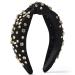 Etercycle Rhinestone Headband  Black Top Knotted Headbands for Women  Fashion Wide Head Band Luxury Sparkly Crystal Jeweled Embellished Hair Accessories