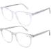 Computer Reading Glasses - 2 Pack Blue Light Blocking Anti UV Fashion Round Design for Men & Women | 1.0 Clear & Grey - Buy Online on GoSupps.com