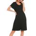 Lovasy Women's Nightdresses&Nightshirts Soft Nighties for Women Maternity nightdress Ladies Button Down Nightdress Nighties Nursing Labour Night Dress with Pockets Black S