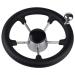 Pebbly Beach 11" Marine Boat Steering Wheel ,5 Spoke Stainless Steering Wheel with Knob and Black Foam Grip
