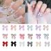 GBSTORE 100 Pcs 3D Colorful Aurora Bow Nail Art Decoration Resin Cute Nail Rhinestone Glitter Nail Charms Nail Art Accessories