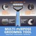 Pet Grooming Brush Deshedding Comb 2 Sided Undercoat Rake for Cats and Dogs Safe Dematting Comb Removes Loose Undercoat Mats Tangles and Knots No More Nasty Shedding and Flying Hair (blue) - Buy Online on GoSupps.com