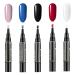5 Pieces Nail Polish Pen Set 3 In 1 Lacquer Pen Nail Gel Gel Nail Colours One-Step Gel Nail Polish Pen Nail Gel Paint Pen Nail Art Kits (002 034 086 079 085)