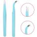 2Pcs Stainless Steel Nail Nail Care Gel Nail Polish Art Tweezers Color Anti-Static Tweezers Straight Curved Head Manicure Tweezers Manicure DIY Drill Tool 02  - Buy Online on GoSupps.com