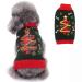 Petcare dog sweater Christmas dog turtleneck sweater Christmas pattern knitwear warm pet sweater for dog puppies party Puppy gift for dog golden Christmas tree M