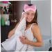 Makeup Headband Elastic Bow Spa Head Bands Coral Fleece Headwrap for Washing Face Pink Plush Bow Headband - Buy Online on GoSupps.com