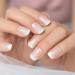 Shop Coolnail Holo Bling Butterfly Glitter Fake Nails - Pink Nude White French Squoval Square Press-On Nail Art Tips - International Shipping Available - Buy Online on GoSupps.com