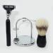 NSNT EXCISIT Razor Brush Set for Men - Natural Cosmetic Bristles & Hair Knot - Stylish Black Shaving Brush Rack (9x15cm) | Perfect for Home Grooming - Buy Online on GoSupps.com