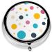 Beautiful Polka Dot Round Pill Box - 3 Compartment Portable Travel Organizer for Vitamins & Medicine - Buy Online on GoSupps.com