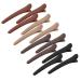 12 PCS Hair Clips for Styling Sectioning, YISSION 3.1 Inch Matte Alligator Hair Clips Hair Barrettes No Crease Duck Billed Hair Clip, Hair Styling Accessories for Women Girls Khaki,Black,Brown,Coffee