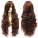 Colorfulpanda Long Brown Wig Natural Curly Wavy Dark Brown Wigs for Women Cosplay Halloween Party Costume Heat Resistant Synthetic Hair Wig