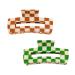 TODEROY Large Hair Claws Tortoise Barrettes Rectangular Claw Clips for Women No-Slip Grip Lattice Design Hair Jaw Clips Clamp 80's Aesthetics Plaid Checker Claws Hair Accessories for Girls (Green&Khaki-L)