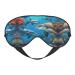 Dolphins Sea Turtle Shark Octopus Coral Reef Print Ultra-Soft Light-Blocking Eye Mask for Optimal Comfort and Restful Sleep