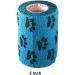 Vet Wrap Tape 2 Inch 2 Pack Blue with Black Paws - Self Adherent Cohesive Flex Bandage for Pets - Buy Online on GoSupps.com