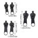 Removable Metal Zipper Repair Set - Zipper Pulls for Jackets Suitcases & Backpacks - Black - Buy Online on GoSupps.com